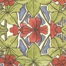 Art Nouveau Geranium Floral Print Italian Paper ~ Leonardo Communication